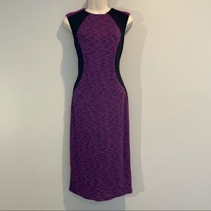 Spense Purple and Black Midi Dress